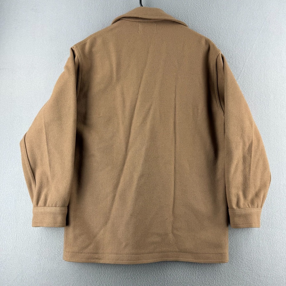 Vintage Pendleton Jacket Mens Medium Beige Wool Mackinaw Coat 70s Made in USA - Picture 9 of 16